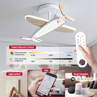 Plafonnier moderne en fer pour chambre d'enfant, design avion, 185 265V, plafonnier LED pour chambre à coucher, salon, télécommande