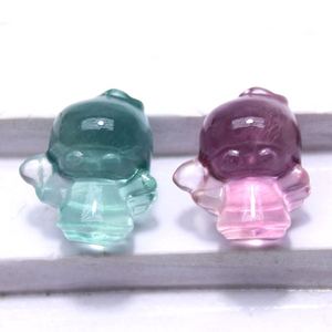1,5 cm venta al por mayor mano tallada dibujos animados Ángel niña fluorita <span class=keywords><strong>cristal</strong></span> Mini Little Twin Stars adornos para pulsera encantos - Product Image 3