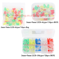 Kit électronique de diodes électroluminescentes LED rondes F3 F5 3mm 5mm, assortiment de kits pour projets DIY