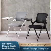 Chaise de formation pliable en maille, design direct usine, avec tablette d'écriture, pour bureau et salle de réunion