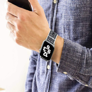 Correa de Reloj Elástica de Estilo Étnico para <span class=keywords><strong>Apple</strong></span> <span class=keywords><strong>Watch</strong></span>, Correa de Nailon Bohemia para Relojes de 44 mm, 45 mm, 40 mm/41 mm, Ultra 2, 49 mm, <span class=keywords><strong>Series</strong></span> 9, 8, <span class=keywords><strong>7</strong></span> - Product Image 6