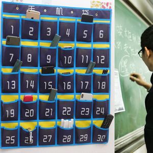 Bolsa para teléfono móvil montada en la pared, 30 bolsillos, bolsa de almacenamiento de tela no tejida para uso de estudiantes en el aula - Product Image 2