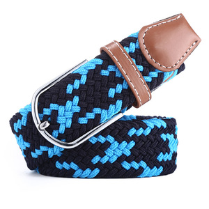 Cintura Elastica Intrecciata Unisex di Alta Qualità, Resistente, con Fibbia Argentata e Passante in Pelle per Uso Casual - Product Image 4
