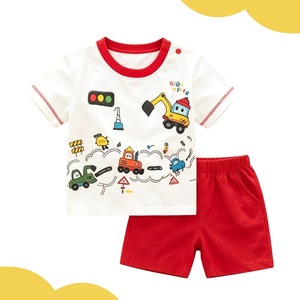 Conjunto de Ropa de Verano para Bebés, Modelo Verano, 100% Algodón, Diseño de Excavadora, para Niños y Niñas, Lindos Conjuntos de Ropa para Bebés - Product Image 4