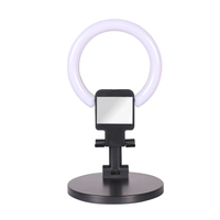 KALIOU W031 A7 Anneau lumineux LED de bureau, triple température de couleur, design pliable, mini USB portable pour diffusion en direct sur téléphone portable