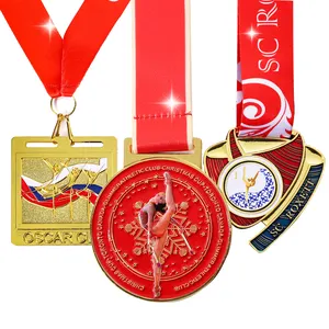 Medalla deportiva de gimnasia rítmica, premio de bronce, oro y plata, personalizada al por mayor, medallas de baile, premio de competición