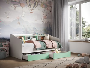 Kids Eco-Friendly School Use Daybed MDF (90x200) Modern Bedroom <strong>Day</strong> <strong>Bed</strong> <strong>with</strong> Shelves &amp; <strong>Drawers</strong> Supplied by the Factory - Product Image 4
