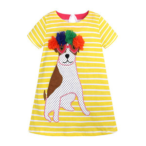 Nuevo Vestido de Verano para Bebé Niña, Estilo Informal de Algodón con Parche de Dibujos Animados, Manga Corta - Product Image 2