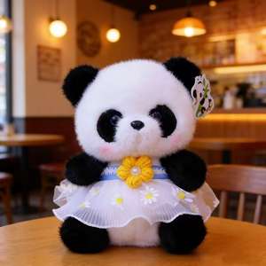 Nouveauté : Chapeaux en tricot Kawaii à fleurs, jouets en peluche Panda super doux et adorables en coton PP 22cm, anti-stress, pour anniversaire d'enfants - Product Image 5