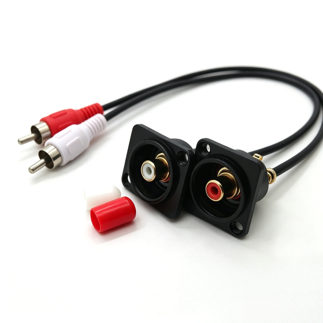 OEM D-Type RCA Female to Male Panel Mount Wall Plate Audio/Video Feed-Through Connector Copper Conductors PVC Insulation/Jacket