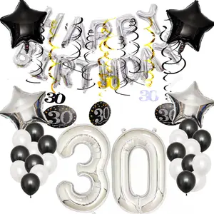 30e 40e 50e Verjaardagsfeestje Decoratie Sets Gelukkige Verjaardag Banner Gouden Nummer Ballonnen Verjaardagsfeestartikelen
