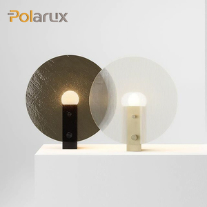 Postmodern <strong>Table</strong> Lamp - Frosted Glass <strong>Globe</strong> <strong>with</strong> Mesh Halo, Brushed Brass Pedestal, Bedside <strong>Light</strong> for Living Room or Study - Product Image 1