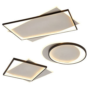 Plafonnier rectangulaire minimaliste moderne à LED pour salon et chambre, éclairage principal 10-15 m², câblage fixe, commande par interrupteur - Product Image 3