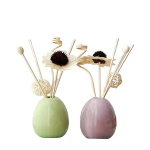 Domestic hotel fragrance air fresher flower stick ceramic bottle decorative aroma reed diffuser reeds