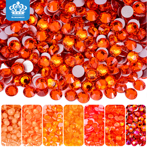 Cristales de Estrás Naranja Rojizo en Stock, Calidad 5A, Diamantes de Imitación de Vidrio <span class=keywords><strong>al</strong></span> por Mayor para Accesorios de Ropa - Product Image 1