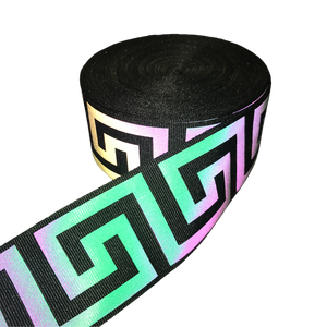 Op maat gemaakte logo bedrukte milieuvriendelijke polyester reflecterende banden van hoge zichtbaarheid, zwart, voor huistextiel en tassen - Product Image 5