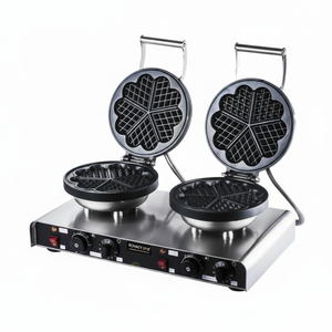 Kitchbox Industrial Commercial Flower Waffle Maker (Paquete de 2)-Revestimiento antiadherente de acero inoxidable 304 3.500W - Product Image 1