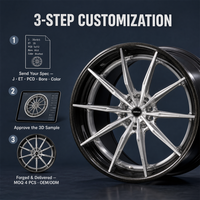 Jantes forgées 3 pièces à 12 rayons usinées, design Deep Dish, 20 et 21 pouces, 5x114.3, en alliage 6061-T6 pour Toyota, jantes personnalisées, direct usine