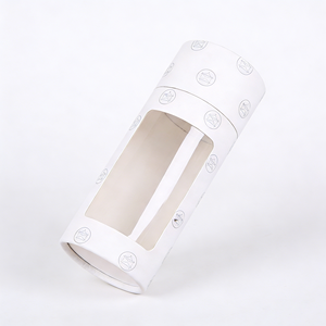 Custom Cylinder Paper <b>Box</b> With <b>Clear</b> Display Window Round Cardboard Tube Packaging For <b>Gift</b> Cosmetic Candle Tea Retail Display - Product Image 4