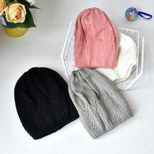 Chapeaux en tricot pour femmes, couvre-chef personnalisé avec <span class=keywords><strong>pompon</strong></span> en fourrure, chaud, Double couche, vente en gros, nouvelle collection d'hiver - Product Image 2