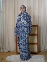 Abaya de prière pour femme musulmane adulte, tissu imprimé intégral, style Dubaï, avec hijab intégré