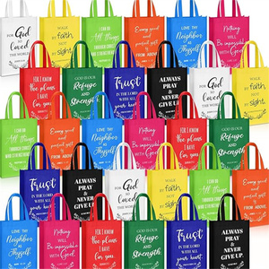 Bolsas de mano no tejidas cristianas de Pascua de 14x10 pulgadas, verso bíblico reutilizable a granel, bienvenida, <span class=keywords><strong>Semana</strong></span> <span class=keywords><strong>Santa</strong></span> para primera comunión - Product Image 1