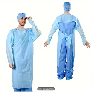 Isolement médical imperméable bleu de vêtements de protection pour la robe jetable de <span class=keywords><strong>Cpe</strong></span> d'hôpital - Product Image 1