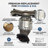 Convertisseur catalytique à coque épaissie 28510-2G370 Purification rapide des gaz d'échappement Pièces de rechange en vrac pour réparation automobile Hyundai Kia