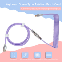 Cable de Teclado Mecánico Enrollado USB-C Tipo-C para Computadora de Escritorio con Blindaje Trenzado y Material TPE