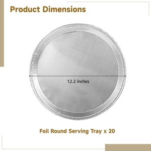 18" Round Partyware Aluminium Foil Dish Embossing US Arab Disposable Round <b>Pans</b> Catering Tray f - Product Image 2