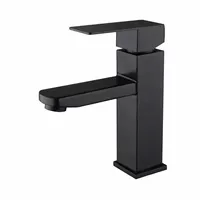 Robinet de lavabo noir en acier inoxydable 304, monocommande eau chaude/froide, le plus vendu