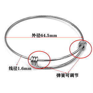 Stainless Steel Coil <b>Bracelet</b> 1.6mm Adjustable Spring Telescopic Opening Jewelry Accessory Unisex Fashion <b>Bangle</b> - Product Image 3