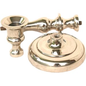 PARIJAT Handicraft Vintage Aluminium <b>Candlestick</b> Holder 6.70 Inch <b>Tall</b> Pillar Stand with Retro Style - Product Image 2