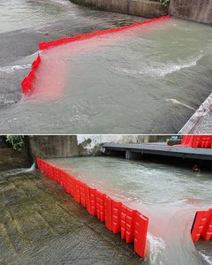 Barrière <span class=keywords><strong>anti</strong></span>-<span class=keywords><strong>inondation</strong></span> portable et mobile de couleur rouge, produits de sécurité aquatique pour la protection des portails et des garages. - Product Image 4