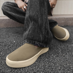 Chaussures beanie tendance pour hommes, à enfiler, avec dessus en peluche et semelle extérieure en caoutchouc – Design élégant et simple pour les trajets quotidiens toutes saisons - Product Image 6