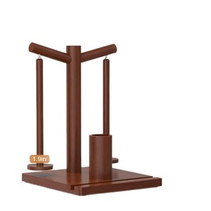 Wooden Yarn Spool Holder With <b>Crochet</b> <b>Hook</b> Storage And Magnetic Winding Rack For Home Desktop Knitting Tools - Product Image 1