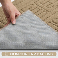 Tapis d'entrée moderne lavable à poils bouclés, antidérapant, absorbant, résistant à la saleté, adapté aux animaux domestiques, à profil bas, pour l'avant et l'arrière