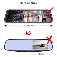 Caméra de tableau de bord double objectif IPS 10 pouces avec rétroviseur, enregistreur vidéo HD 1080P pour voiture, écran tactile et moniteur de stationnement