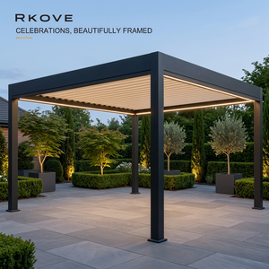 Pergola de cérémonie de mariage extérieure RKOVE RK-S3 avec structure romantique et éclairage LED intégré pour zone d'échange de vœux dans le jardin - Product Image 1