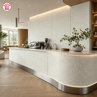 Dalle de quartz blanc moucheté sur mesure pour comptoir de café commercial, îlot de cuisine, décoration murale intérieure