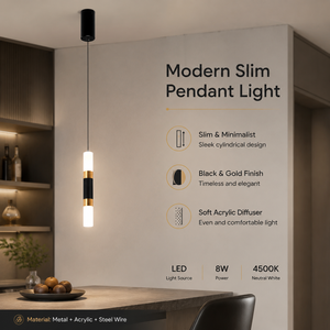 Lámpara Colgante LED Moderna de Metal, Altura Ajustable, Tricolor, para Comedor, Cocina, Isla, Acabado Dorado - Product Image 2