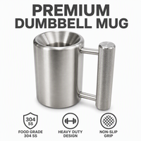 Tasse haltère personnalisée 6kg/100ml en acier inoxydable 304 de qualité alimentaire, cadeau de musculation, logo durable, tendance, argenté, pour la maison et la salle de sport