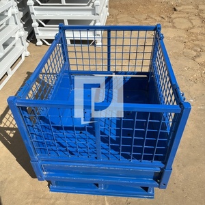 <strong>Hot</strong> <strong>Sale</strong> Heavy-duty Warehouse Stacking Folding Metal Wire Mesh Container <strong>Pallet</strong> Storage Cages - Product Image 5