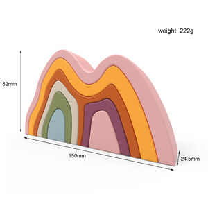 KTL Silicone Stacking Rainbow <b>Blocks</b> 150mm For 3-6 Years Old Children Educational Toy - Product Image 1