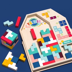 Jeu de puzzle en bois 3D pour tout-petits, jouet éducatif Montessori 0-24 mois, développement de la pensée spatiale et de la résolution de problèmes, cadeau sûr et non toxique - Product Image 3
