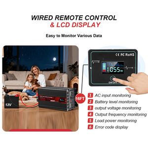 <span class=keywords><strong>Convertisseur</strong></span> de courant Tianmo 2000W à onde sinusoïdale pure, <span class=keywords><strong>convertisseur</strong></span> de courant pour voiture <span class=keywords><strong>12V</strong></span> <span class=keywords><strong>24V</strong></span> 48V vers 120V 220V AC pour camping-car, camion, solaire, extérieur - Product Image 5