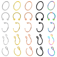 2025 personnalisé en acier inoxydable Dangle Clip sur manchette Non Piercing magnétique Faux mignon nez Septum cerceau narine anneau goujon manchettes bijoux