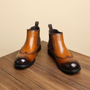 Bottes courtes en cuir véritable pour homme de luxe et de haute qualité, à lacets polis, idéales pour les occasions formelles professionnelles - Product Image 4