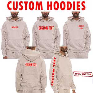 <span class=keywords><strong>Sudadera</strong></span> con capucha de cuello redondo unisex con logotipo bordado personalizado en blanco 180gsm-400gsm - Product Image 4