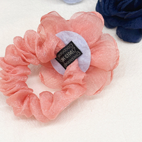 Gros cheveux arc femmes filles cheveux accessoires brillant mousseline de soie tissu cheveux anneau élastique anneau de poignet Rose camélia fleur décor